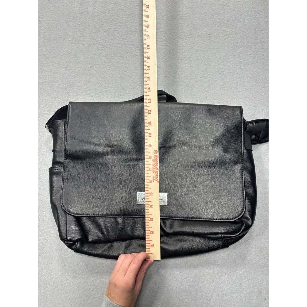 Kenneth Cole Black Messenger Bag Laptop Crossbody Shoulder Bag Like‎ New